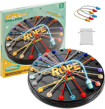 Touw Ontkoppelen Puzzel - Logica Spelletjes - Hersenkraker Oefenen - 3 Uitdagingen - 22.6 cm x 22.6 cm
