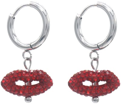 Dames Oorbellen – RVS – Crystals Kiss – Zilverkleurig – 2.5cm – Subtiele Glans