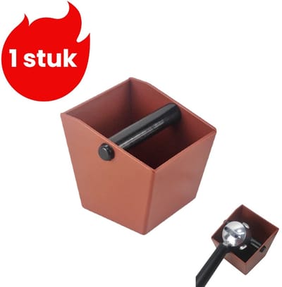1 artikel - Italiaanse koffiedikcontainer - Koffiedikopslag voor op de bar - Koffiedikbox - Karamelkleur