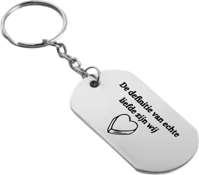 Akyol - de echte definitie van liefde zijn wij sleutelhanger - Liefde - familie vrienden - cadeau - 54 x 29mm