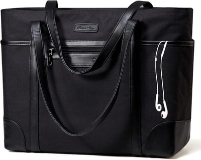 Waterdichte Laptoptas voor Dames - Klassieke Werktas voor 15.6 Inch Laptop met Bagageriem