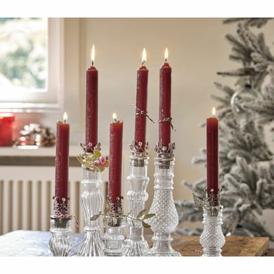 LOBERON Kaars set van 12 Bauceau bordeaux