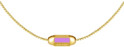Yehwang - Ketting - La Vie Amour - Goudkleurig - Veelkleurig - Multi Stainless Steel