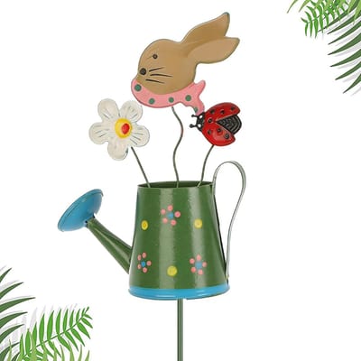 Decoratieve Tuinsteker - Bloembedstekker Buiten - Tuin Verfraaien - Metalen Gieter Design - 8 x 33 cm - Multicolor