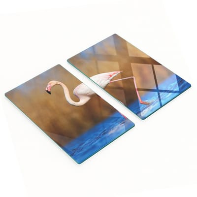 Multifunctionele decoratieve snijplanken van gehard staal voor de keuken, Flamingo, 2x30x52 cm