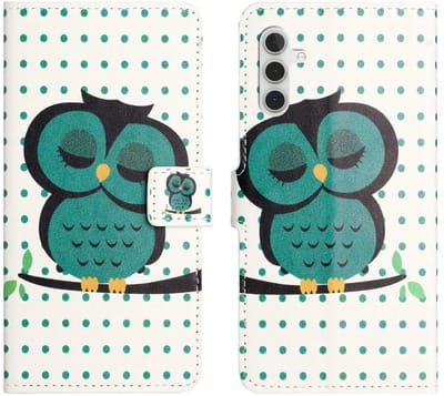 Hoesje Geschikt voor Samsung Galaxy A37 | Portemonnee Book Case | Beschermhoes | Magneet Sluiting | Uil Print