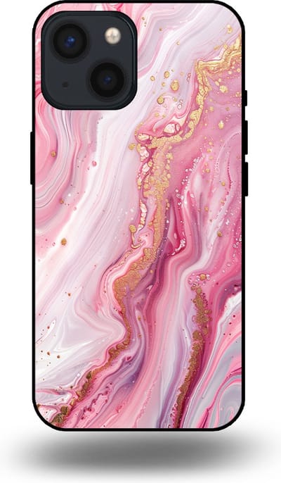 Smartphonica Telefoonhoesje geschikt voor iPhone 13 Mini met marmer opdruk - TPU backcover case marble design - Roze geschikt voor iPhone 13 Mini