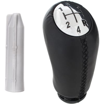Renault Captur I versnellingspookknop 5 VERSNELLINGEN ZWART LEER + CHROOM + adapter / versnellingspookknop hendel adapter 2 stuks. SET
