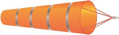Windzak - Windmeter - Windrichting meten - Hoge zichtbaarheid ontwerp - 150 cm lengte - Oranje met lichtbalk