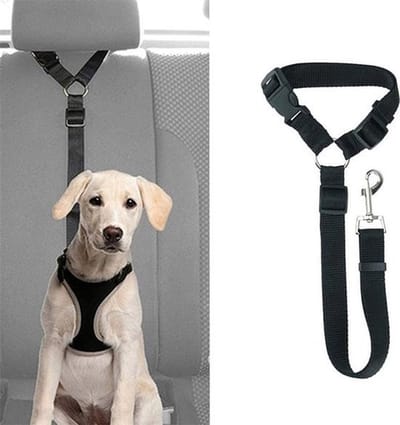 Knaak Autogordel voor Hond - Hondengordel voor in de Auto - Verstelbaar - Zwart - 42.5 tot 90 cm