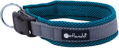 Petlando Hondenhalsband Outdoor Grijs&Petrol - Klikhalsband - Xl 55-60x4 Cm