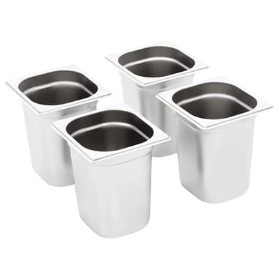 vidaXL - Gastronormbakken - 8 - st - GN - 1/6 - 200 - mm - roestvrij - staal
