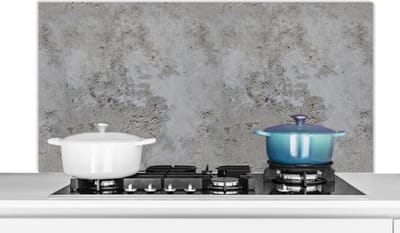 Spatscherm keuken 120x60 cm - Kookplaat achterwand Patroon - Grijs - Oud - Beton print - Muurbeschermer - Spatwand fornuis - Hoogwaardig aluminium