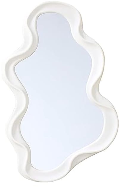 Asymmetrische wandspiegel met golvend ontwerp voor badkamer en woonkamer - Creatieve decoratie 40 x 9,84 cm