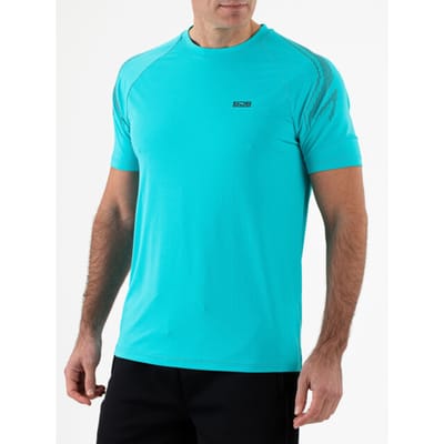 Sjeng Sports NIRO - Maat: M Aquamarine - Tennis Shirt Mannen - Sportshirt - Polyester/Elastaan