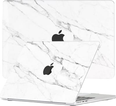 Lunso Geschikt voor MacBook Air 13 inch (2022-2026) cover hoes - case - Marble Vana
