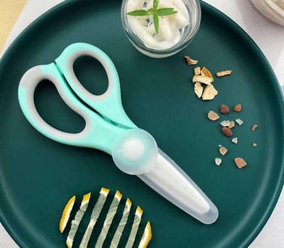Without Lemon - Babyvoeding Schaar - Kindervoeding - Keukenschaar - Voedsel snijder - Keramisch - Antiroest - Mint