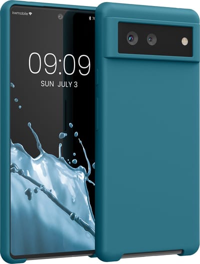 kwmobile telefoonhoesje geschikt voor Google Pixel 6 - Hoesje met siliconen coating - Smartphone case in mat petrol