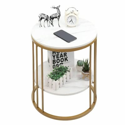 uJOY Ronde salontafel - 2-laags ontwerp - Veelzijdig gebruik - Hoog draagvermogen - Modern en elegant - Compact formaat