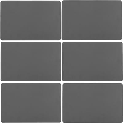 Secret de Gourmet tafel placemat - 6x - PU-leer/leer look - grijs - 45 x 30 cm - Tafel onderleggers