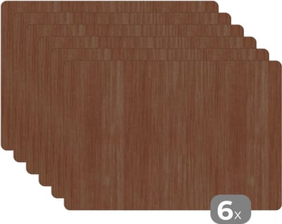 Placemat - Hout - Boomstronk - Patronen - 45x30 cm - 6 stuks - Hittebestendig - Anti-Slip - Onderlegger - Afneembaar