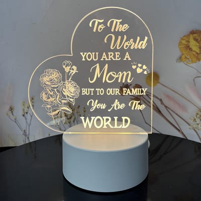 3D Acryl Nachtlamp 3 Kleuren Verstelbare Drukknopschakelaar Moederdagcadeaus van Dochter Zoon Type 1 gray