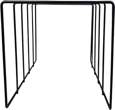 Platenstandaard - Vinyl houder Dossierrek - Bureau organiseren - Industriële kwaliteit ijzer - 26 x 12 x 12 cm - Zwart