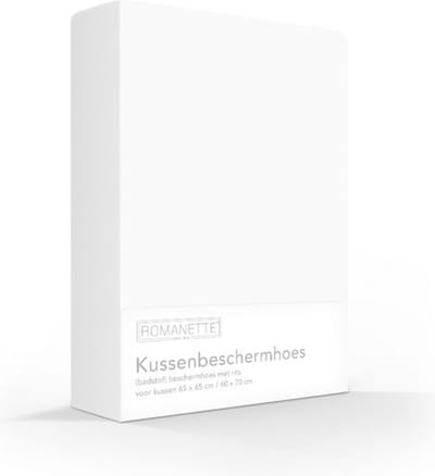 Romanette kussenhoes | kussensloop | kussenbeschermer molton met rits | geschikt voor kussen 60 x 70 cm of 65 x 65 cm