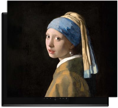 KitchenArt - Meisje met de Parel - 52x35 cm - Kookplaat Beschermer - Luxe Afdekplaat Inductieplaat - Anti-slip & Oprolbaar - Beschermmat Inductiekookplaat