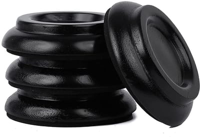 Jhubersproducts - Piano Caster Cups - Antislip vloerbeschermers - Zwart - Massief hout - Geluidsdempend - Geschikt voor rechtop piano - Zwart