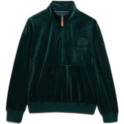 Dames velours sweatshirt met ritskraag Superdry Country Club
