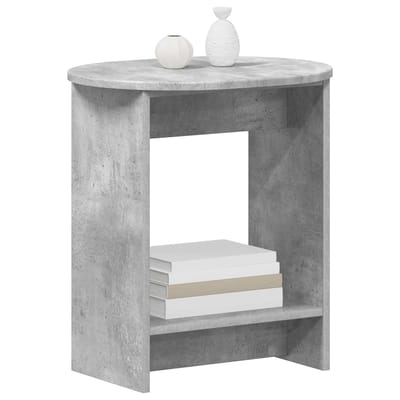 vidaXL - Bijzettafel - Betongrijs - 50 - x - 39,5 - x - 55 - cm - Bewerkt - hout