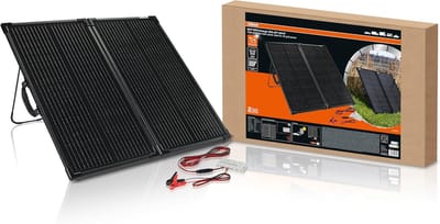 Draagbaar Zonnepaneel - Opvouwbaar Paneel - Off-Grid Stroom - Geïntegreerde Standaard - 55.7 x 53 cm - Zwart