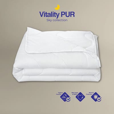 Vitality Pur Sky All Year Dekbed – 140x200 – Eenpersoons – Enkeldekbed Voor Alle Seizoenen – Sanitized Hygiënisch & Ademend Dekbed – Anti Allergie – Warmteklasse 3 – Zomer & Winterdekbed