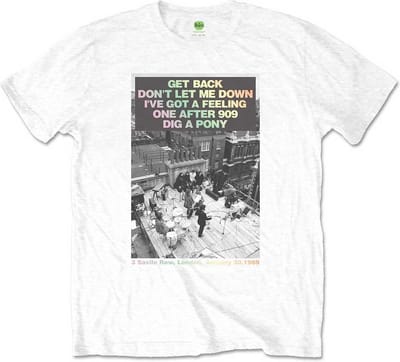 The Beatles - Rooftop Songs Gradient Heren T-shirt - S - Wit