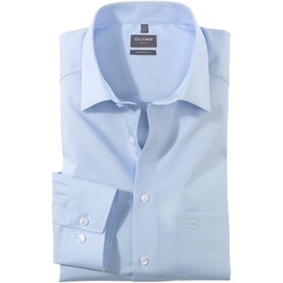 OLYMP Luxor Overhemd, Comfort Fit, New Kent, Blauw