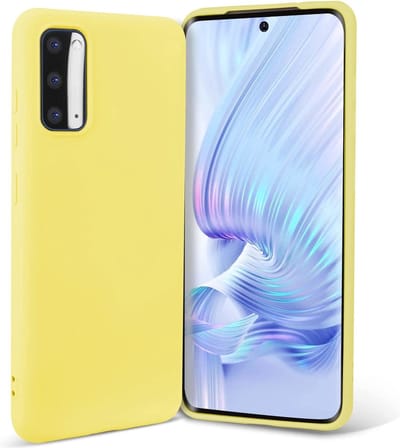 Hoesje Geschikt Voor Samsung Galaxy S20 Hoesje - Fluweelzachte Microvezel Siliconen Back Cover – Geel