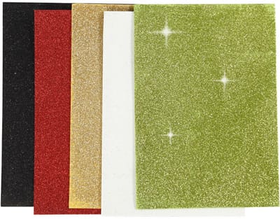 CC EVA Foam Glitter Kerst A5 2mm 5 vel