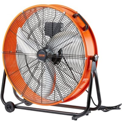 VEVOR Trommelventilator, Staande ventilator, Industriële ventilator, 3 snelheden, 8600 CFM, 360° kantelbaar, 0-2 uur timer, Staande ventilator, Windmachine voor magazijn, werkplaats, fabriek, kelder