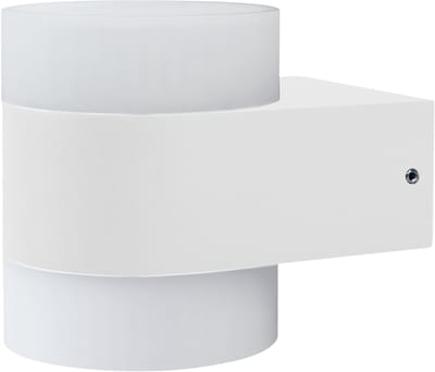 OSRAM UpDown Puck LED-wandlamp, warm wit 3000 K, buitenlamp, 13W, licht omhoog en omlaag, IP44, 980lm, gegoten aluminium, wit