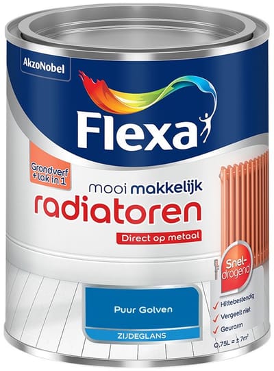 Flexa - Mooi Makkelijk Radiatoren Zijdeglans - Puur Golven - Mengverf - 750 Ml