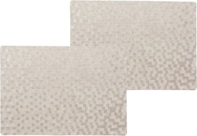 Wicotex luxe tafel placemats Stones - 2x stuks - PVC - taupe - 30 x 43 cm - met anti slip - en PU coating - Onderleggers