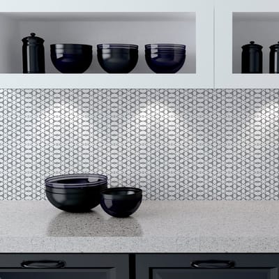 Muurstickers voor keuken en badkamer - 24 Oosterse Hammamet cementtegelstickers - 24 stickers 15x15cm