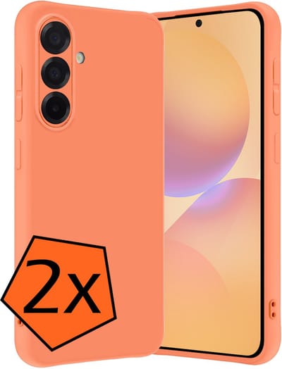Hoes - 2 Stuks - Geschikt voor Samsung Galaxy A36 - Sterk & Shockproof - Case Siliconen - Back Cover - Telefoon Hoes - Perzik