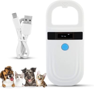 Huisdier scanner, Oplaadbaar Microchip-lezer ID-scanner Huisdierlabelweergave Identificatie Met Temperatuur Voor Beheer Van Honden En Katten