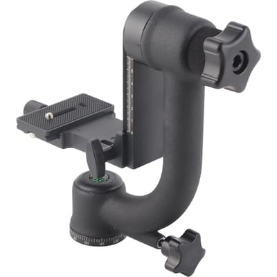 Rotule pivotante omnidirectionnelle verticale à 360 degrés avec plaque à dégagement rapide 1 4 black