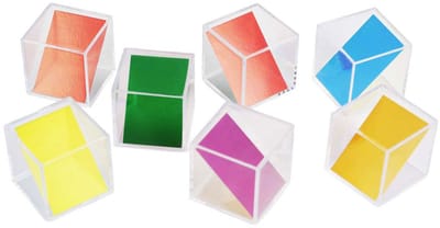 Transparante Gekleurde Kubussen - 5 cm - 18dlg