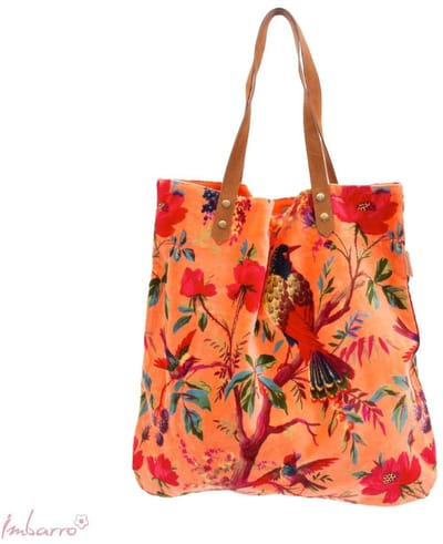 Imbarro - Shopper - Tas - Strandtas - Boodschappentas - Velvet - Paradise- Mandarine - Mandarijn - Oranje