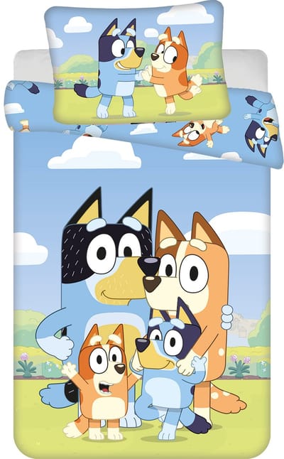 Bluey BABY / Peuter dekbedovertrek Joy - 135 x 100 + 40 x 60 cm - Katoen