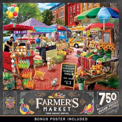 Legpuzzel 750 Stukjes - Puzzel Spel - Ontspannen Vrije Tijd - Levendig Marktplein Thema - 45 x 61 cm - Multicolor